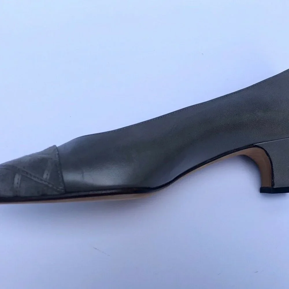 New Rene Mancini Leather and Suede Gray Shoes